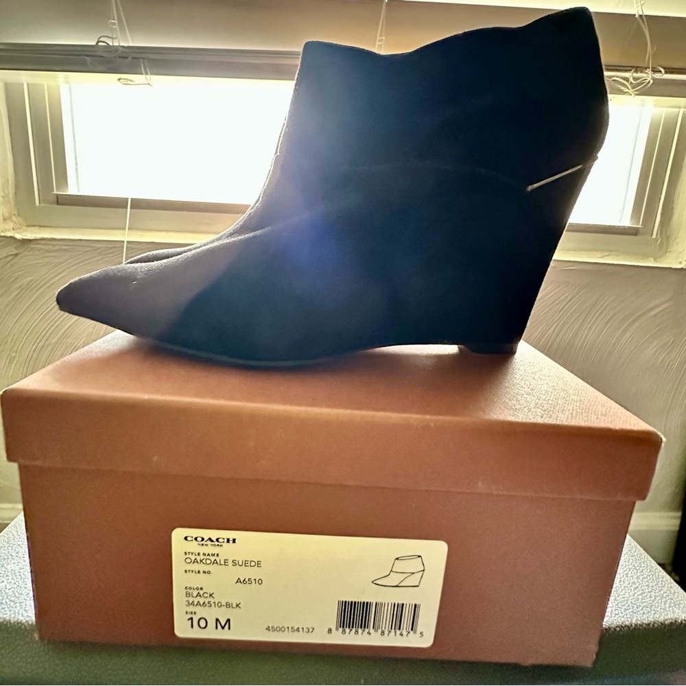 Coach Oakdale Suede Wedge Ankle Boots